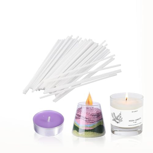 Scentoria Kerzendocht, Baumwoll Docht Ohne Sockel 5 cm, 100 Stück Rauchfrei Dochte für Kerzen, Kerzendochte für Kerzensand, Container Kerze, Novelty Kerze, Schwimmkerze, Teelichtkerze