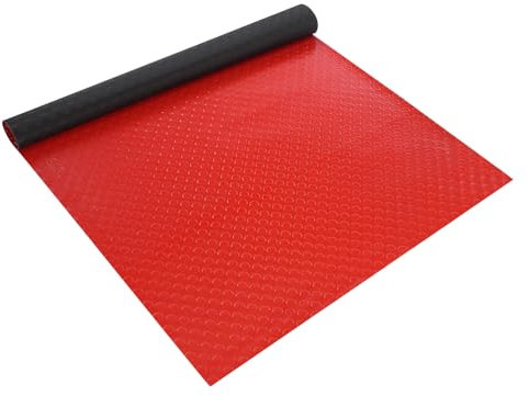 Gummimatte Noppenmatte 100 x 200 cm, Bodenmatte mit Noppen - rutschfest, Gummimatte als Antirutschmatte, Kofferraummatte und Bodenbelag, Rot