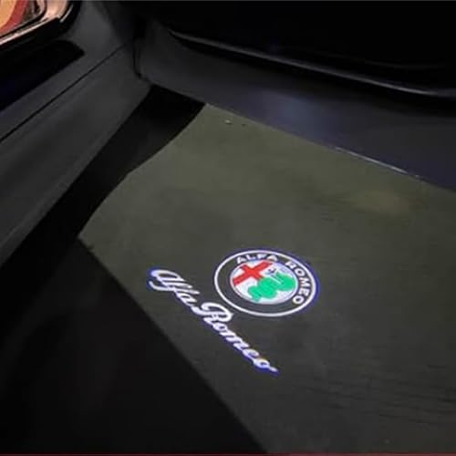 zhangqin Car Door Step Courtesy for Alfa Romeo Giulia Stelvio,Car Door Light Logo Wireless Car Door Projector Lights,Cars Light Welcome Lights Wireless Projector LED Puddle Lights