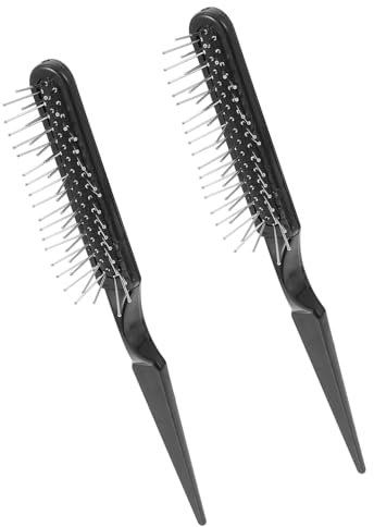 Ipetboom Spazzola Per Cotonare e Pettine a Coda Di Topo 2 Pezzi in Acciaio Antistatico Per Volumizzare, Districare e Modellare Chioma, Per Parrucchieri e Tinte