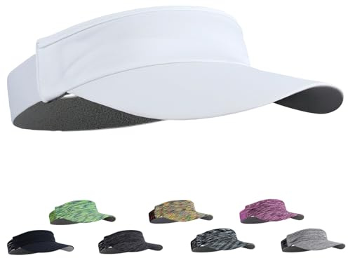 LUKIUP Schnelltrocknende Sonnenblende-Mütze, Unisex Sun Shield, Ultraleicht und Hoch Atmungsaktiv, Kühles Elastisches Visier, Sommerkappe mit Frotteeband Innenfutter, für den Sport(Weiß)