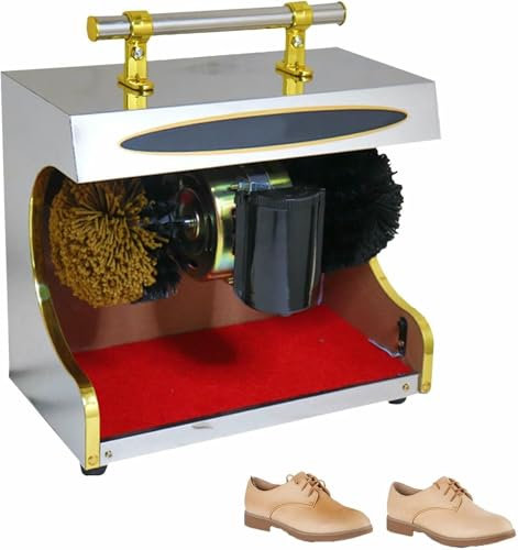 MNJVCFDS Macchina Lustrascarpe Elettrica, Piccola Lucidatrice Automatica per Scarpe con Doppia Spazzola Combinata, Macchina per Pulire Le Scarpe Dell'Ingresso Dell'Hotel, Induzione Automatica