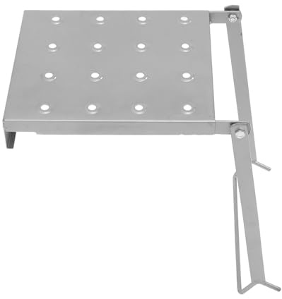 Iron Ladder Platform Attachment Foldable Multi-use Work Tray for Work | Silver Finish, Integrated Tool Tray, Sturdy Build, Accessories for Ladder Use in Home Projects