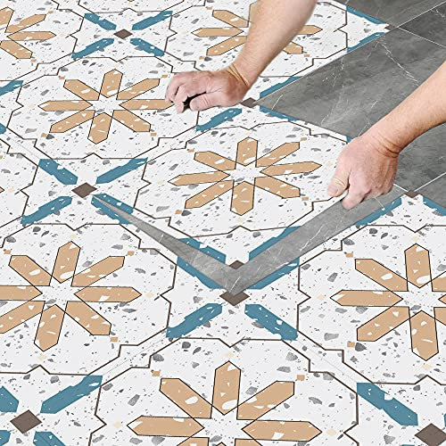 Credence Adhesive Géométrie Jaune Pvc - Carrelage Adhésif Mural Cuisine & Salle De Bain, Stickers Auto-Adhésifs Imperméables Pour Mur, Stickers Carrelage 8 PC(30x30cm)