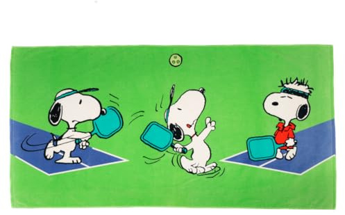 Franco Collectibles Peanuts Snoopy Pickleball Tennis Super Soft Cotton Bath/Pool/Beach Towel, 60 in x 30 in, (100% Official Peanuts Product)