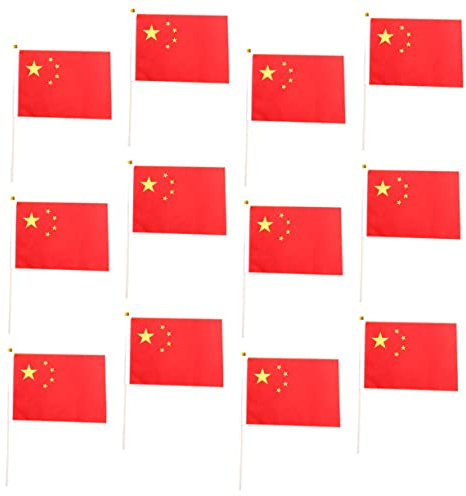 TOYANDONA Mini Drapeaux Chinois Portables Pour Décoration De Jardin, Lot De 50, Polyester Et Pvc Solide, Réutilisables Et Faciles à Nettoyer, Pour Événements Sportifs Et Extérieurs