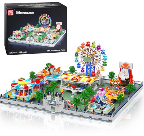 Mould King 11022 Vergnügungspark Bauspielzeug Elektrisch Freizeitpark Klemmbausteine MOC Karneval Bausatz Bausteine Kompatibel mit Andere Marke(5220 Teile)