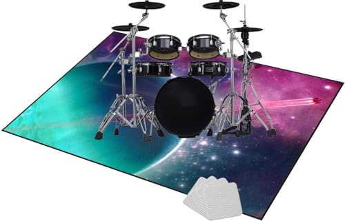 Drum Rug Drum Carpet Professional Drum Mat Soundproof Drum Blanket For Bass Drum Snare Jazz Drum Kit Shock Electronic Drum Rugs Percussion e-drum rug Non-Slip Rugs Musical Instrument Mat 200 x 180 cm