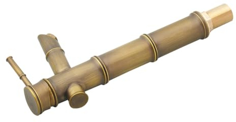 HONITANO Mitigeur Lavabo Salle Bain Cuivre Antique Style Bambou Robinet Vasque Poser avec Grand Bec Surface Filée pour Salle de Bain Mitigeur Haut Vasque et Artistique
