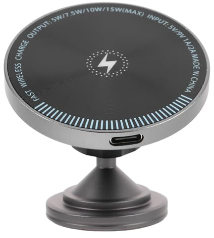 DIYEAH 2 Pezzi Caricatore Wireless da Auto Magnetico con Supporto Regolabile per Telefono Ricarica Rapida Senza Fili per Pannello Porta Telefono Auto per Uso Quotidiano