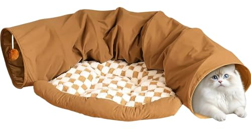 Ranley Túnel de Juego para Gatos Desmontable, cálido de casa para Mascotas, Cueva Gruesa y Lavable para exploración, para Interiores, Mantener entretenido, alentador, Ejercicio, Juego en casa