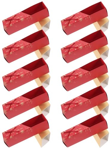 LIFKOME 10 Stück Rechteckige Geschenkboxen mit Schleife Kleine Papierboxen für Pralinen Gastgeschenke und Hochzeiten Rote Schachteln für Valentinstag und Feiern