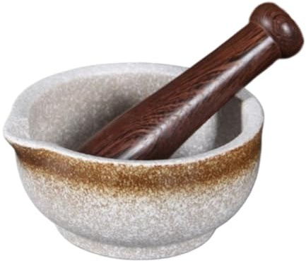 TOTIKI Mortaio e Pestello Set di Pestello E Mortaio for Macinare L'aglio in Ceramica Spessa for Uso Domestico Set Cucina