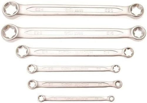BGS 2268 | Doppel-Ringschlüssel-Satz mit E-Profil-Ringköpfen | 6-tlg. | SW E6 x E8 - E20 x E24 | gerade Form