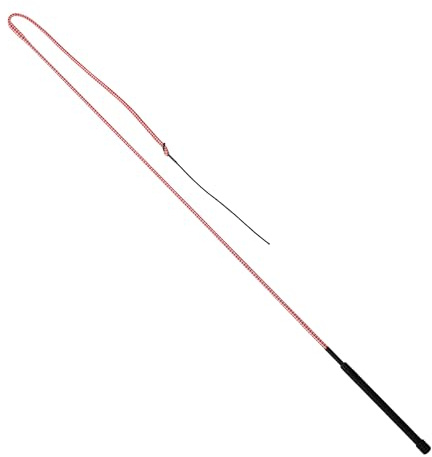 Weaver Equine 50 Stock Whip Horse Training Whip with Comfort Grip Rubber Handle, Horse Control, Show Ring Competition Accessory, Red/White