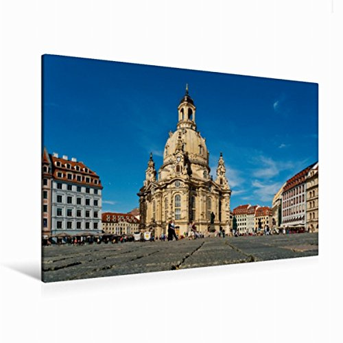 Premium Textil-Leinwand 120 x 80 cm Quer-Format Frauenkirche Dresden | Wandbild, HD-Bild auf Keilrahmen, Fertigbild auf hochwertigem Vlies, Leinwanddruck von Gunter Kirsch