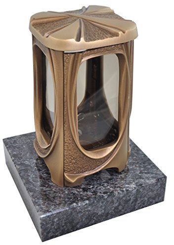 Kunst-Art-Köhl Grablaterne 622 aus massiver Bronze fertigmontiert auf einem Granitsockel (Orion)