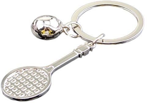 Sportigo Tennis Schlüsselanhänger/Tennisschläger mit Ball | Tennisball Tennisspieler Spieler Sport Geschenk / Geschenkidee