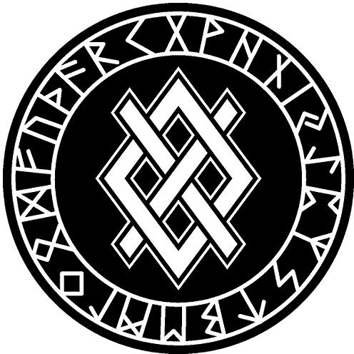 Samunshi® Aufkleber Gungnir mit Runen D für Auto Motorrad Wikinger Vikings Germanen in 11 Größen und 25 Farben (10x10cm schwarz)