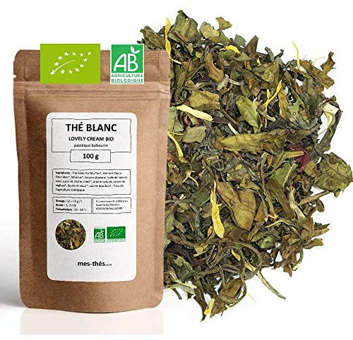 Thé Blanc bio Pastèque Babeurre - 100g (40 tasses) - Thé en vrac 100% agriculture biologique - Mes-Thés