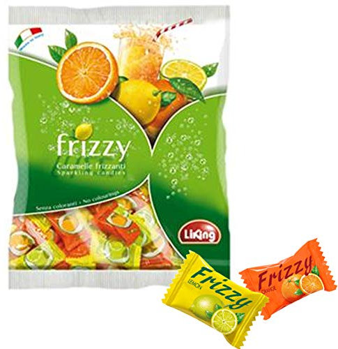 CARAMELLE LIKING FRIZZY LEMON ARANCIA BUSTA DA 1 KG SFUSE RIPIENO EFFERVESCENTE