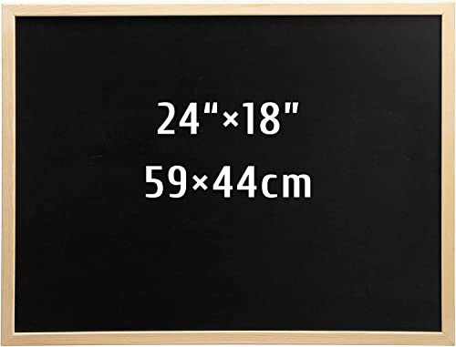 DOEWORKS Pizarra de Tiza A2 60 x 45cm, Pizarra Negra de Pared para Hogar Escuela Cocina Oficina, Marco de Madera