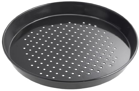 Betty Bossi Pizzablech Knusper Profi Ø 30cm – Rundes Backblech gelocht für extra knusprige Böden – Schnittfestes & kratzfestes Stahlblech – Ideal für Pizza, Brot, Flammkuchen & Wähen