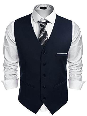 COOFANDY Herren Anzugweste Anzug V-Ausschnitt Formale Hochzeit Klassische Slim fit Elegant Westen Business Party Weste