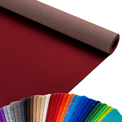 Primaflor Event-Teppich Meterware Podium - Burgund, 1,50m x 26,00m, Viele Farben, Rutschfester Gangläufer, Schwer Entflammbarer Hochzeits-Läufer, B1 Messeteppich