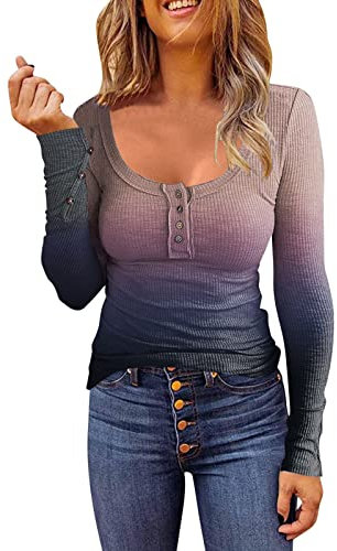 Oberteile Innenfleece für Herbst Winter warmes langärmliges Thermo-Shirt Damen Stehkragen Thermounterhemd Baumwoll Basic Langarm Oberteil Langarmshirt Oberteile Tunika Damen Ski- & Thermohemd