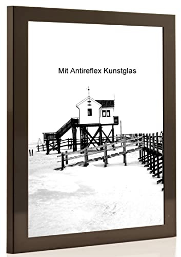 Bilderrahmen schwarz glanz mit Antireflexglas - Bildgröße 40x60 cm - Leistenbreite 30mm