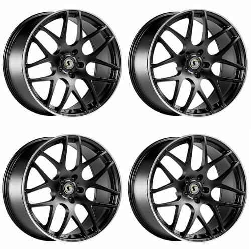 4x Schmidt Felgen Gambit 8.5Jx20 ET36 5x112 SatinBlack Hornpoliert kompatibel mit Mercedes-Benz A-Klasse W176, C-Klasse W204, CL-Klasse W215, CL-Kl