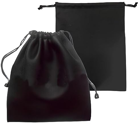 NHBETYS PU Leather Headphone Storage Bag, Waterproof Headphone Protection Pouch with Drawstring for Carrying Storing(Size:2 pcs)