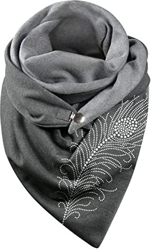 Halstuch Damen Herbst Dreieckstuch Grau Loop Schal Herbst Dreiecksschal Warm Motorrad Fahrrad Poncho Weicher Lange Dreieck Wickelschal Mit Knöpfen Winterschal Klassischer Damenschal Halswärmer