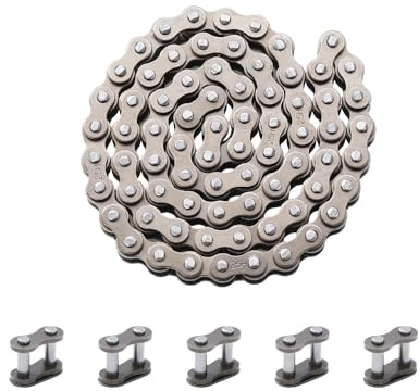 KAMIER #25 Roller Chain 74 Links with 5pcs Master Link Replacement for Razor E100 Power Core Glow E125 E150 E175 Electric Scooter 25H Drive Chain Heavy Duty E100 Series Parts