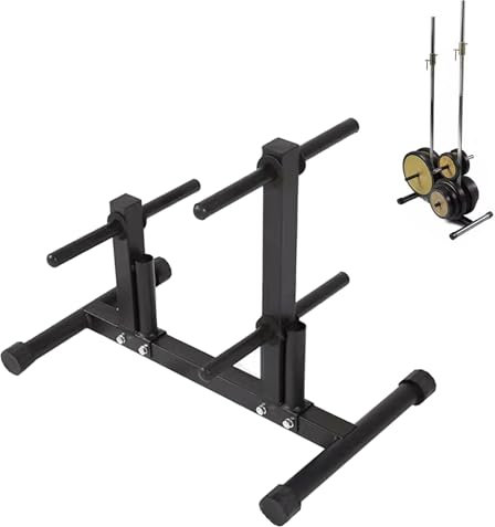 ZAQYCM Soporte para Pesas y Mancuernas Discos Estante De Pesas para Gimnasio En Casa para Platos Y Barras, Piso De Almacenamiento con Placa Protectora para Sala De Ejercicios, Garaje Y Oficina. Negro