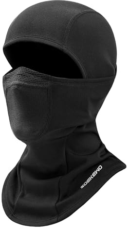 SoeKewo Balaclava vinter skidmask vindtät halsvärmare sport ansiktsmask fleece termisk huvudbonad skidåkning motorcykel cykling fiske för män kvinnor, Svart, one size