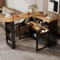 SogesHome Bartisch Esstisch Buffets Modern Ausziehbar Drehbar Bartisch Tisch Stehtisch Bistrotisch mit Stauraum und 1m langem LED Lichtstreifen für Esszimmer