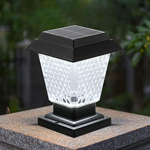 FTVOGUE Lampioni a LED Solari IP65 Lampada da Palo per Esterno da Giardino Impermeabile Accensione Automatica per Lampioni per Corridoi Cancelli Giardini (A)