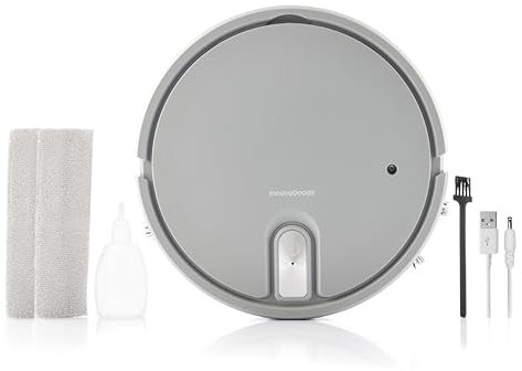InnovaGoods® Robot Aspirador y Fregasuelos, Aspirador Robot, Multifunción 5 en 1, Robot Aspirador VAROB, Autonomía 110 Minutos, aspira, Barre, mopa, humidifica, desinfecta.