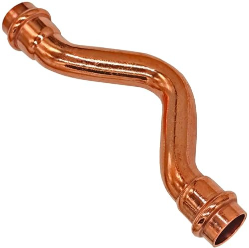 MegaHaustechnik Überspringbogen 22x22 Pressfitting aus Kupfer für Kupferrohr-Außendurchmesser 22mm zum Verpressen V-Kontur, Trinkwasser geeignet, 2428 Verbinder
