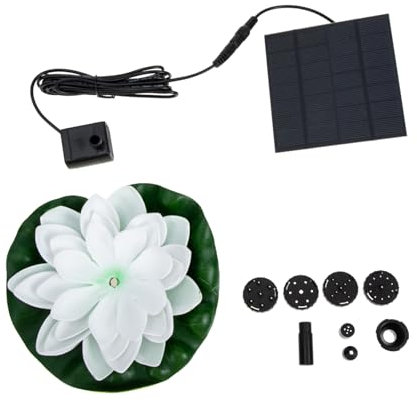 CAXUSD Solarbetriebener Teich-solarbrunnen Lotusbrunnen Solar-wasserbrunnen Für Draußen Solar-schwimmbrunnen Dekorativer Fischteich-landschaftsbrunnen Gartenbrunnen