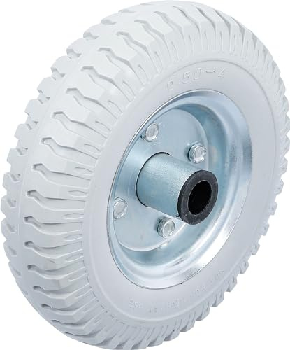BGS DIY 80670 | Rad für Sackkarren/Bollerwagen | PU grau | 220 mm | Pannensicher | Tragfähigkeit max. 100 kg | Radbreite 55 mm | Nabenlänge 75 mm | Achsendurchmesser 20 mm
