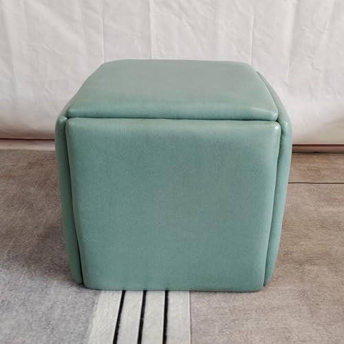 KUKIXKK 5 in 1 Sitzwürfel Nestbarer Ottoman mit Lenkrollen, Technologietuch Stapelbares Sofa Stuhl Schemel Beweglicher Fußhocker Ankleidestuhl für Wohnzimmer Schlafzimmer (Color : Green)