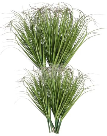 TOPBATHY Artificial Grass Plants 20pcs Simulation Greenery Stems Deep Green 30cm 40cm Faux Grass Decorations for Indoor Outdoor Garden Home Office