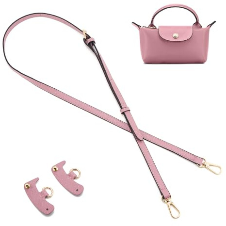 QIUTIMIY Leder-Handtaschengurt, Ersatz-Schultertaschengurte für Longchamp-Geldbörsen, Verstellbarer Crossbody-Schultergurt(Rosa)