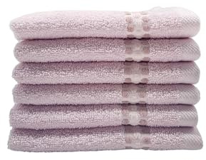 Maisonette Classy 100% Baumwolle Waschlappen (30 x50cm, 6er-Pack) - Gesicht, Hand Puderrosa Handtücher für Badezimmer & Kleine Gästehandtücher