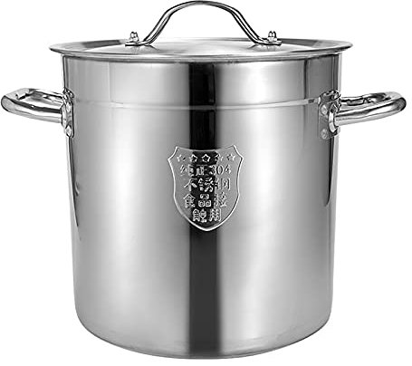 GUHPZA Olla de Acero Inoxidable, Olla Compatible con Todo Tipo de Estufas, Olla de Acero Inoxidable para cocinar en casa, 30 x 30 cm (20 l)