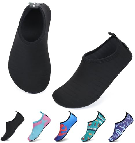SAGUARO Enfant Chaussures Aquatiques Fille Garçon Chaussons de Plongée Chaussettes d'eau pour Sports Nautiques Piscine et Plage Natation Surf Voile Mer Rivière