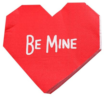 Valentine's Day Tissue Paper, Party Napkins, Cosmetic Tissues, Sturdy Guest Napkin Made of Face Towels - Elegant Heart Shaped Tissue Paper Napkins for Valentine's Day, Weddings, Events